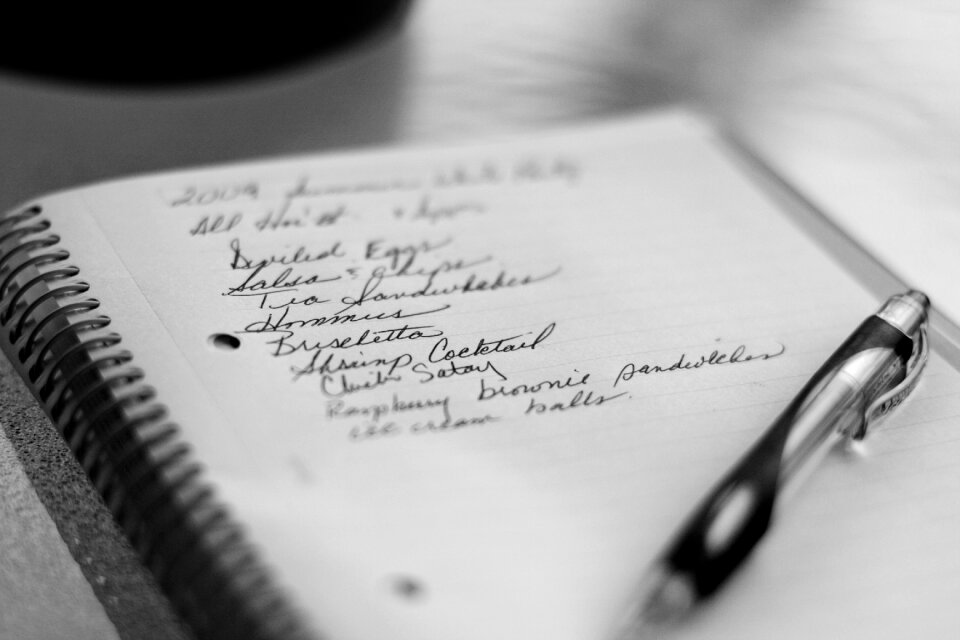 Notepad memo shopping