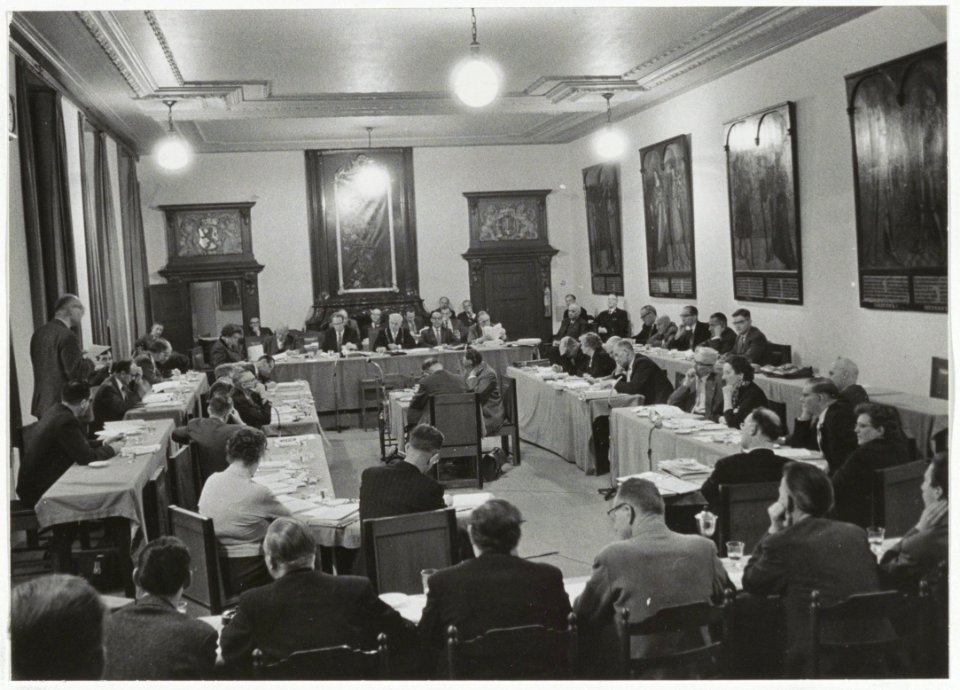 Gemeenteraadsvergadering Begrotingsbehandeling 1961, NL-HlmNHA 54034676
