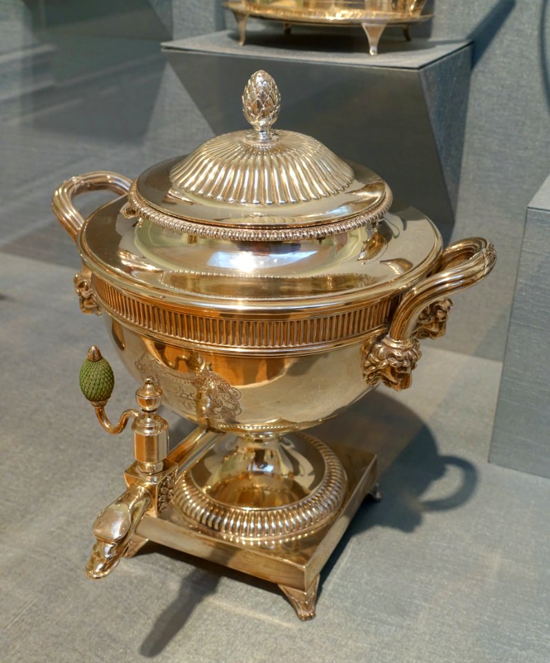 George III hot water urn with lid, Paul Storr, London, 1804-1805, silver - Portland Art Museum - Portland, Oregon - DSC08791