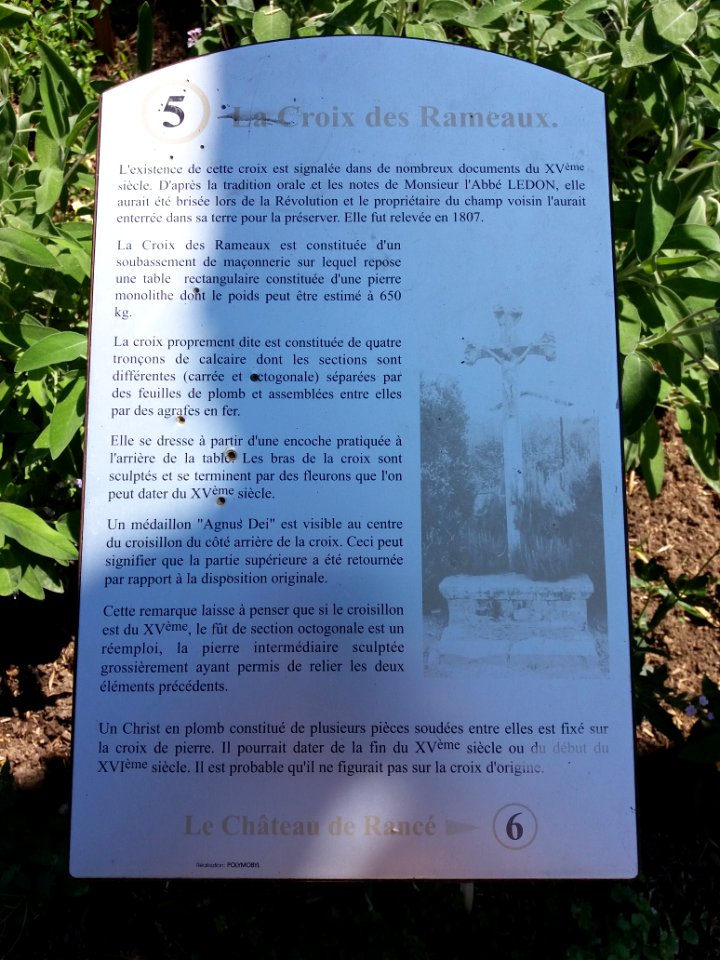 Genay - Croix des Rameaux, plaque