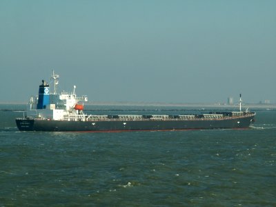 Genco Knight (IMO 9200378) p2 approaching Port of Rotterdam, Holland 25-Feb-2006