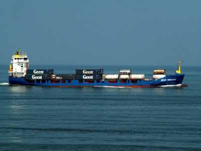 Geest Merchant IMO 9110547 - Callsign V2PM2 approaching Port of Rotterdam 17-Aug-2005