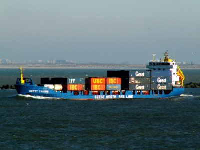 Geest Trader IMO 9110535 leaving Port of Rotterdam 29-Jan-2006