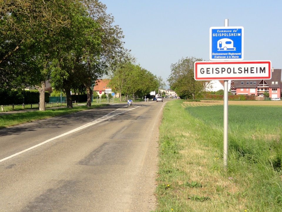 Geispolsheim (Bas-Rhin) city limit sign