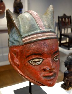 Gelede Headdress, Nigeria, Awori region, town of Igbesa, Yoruba people, early 20th century, wood, paint - Chazen Museum of Art - DSC01827