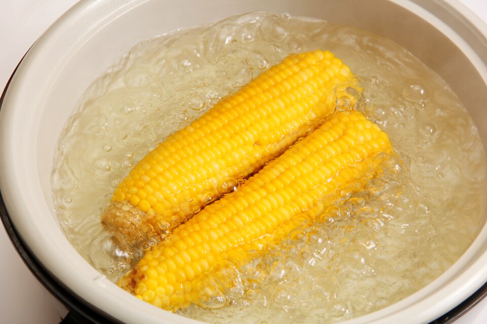 To boil hot in water