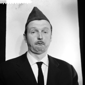 Generale repetitie van de One Man Show van Toon Hermans , kop van Toon Hermans, Bestanddeelnr 911-1001