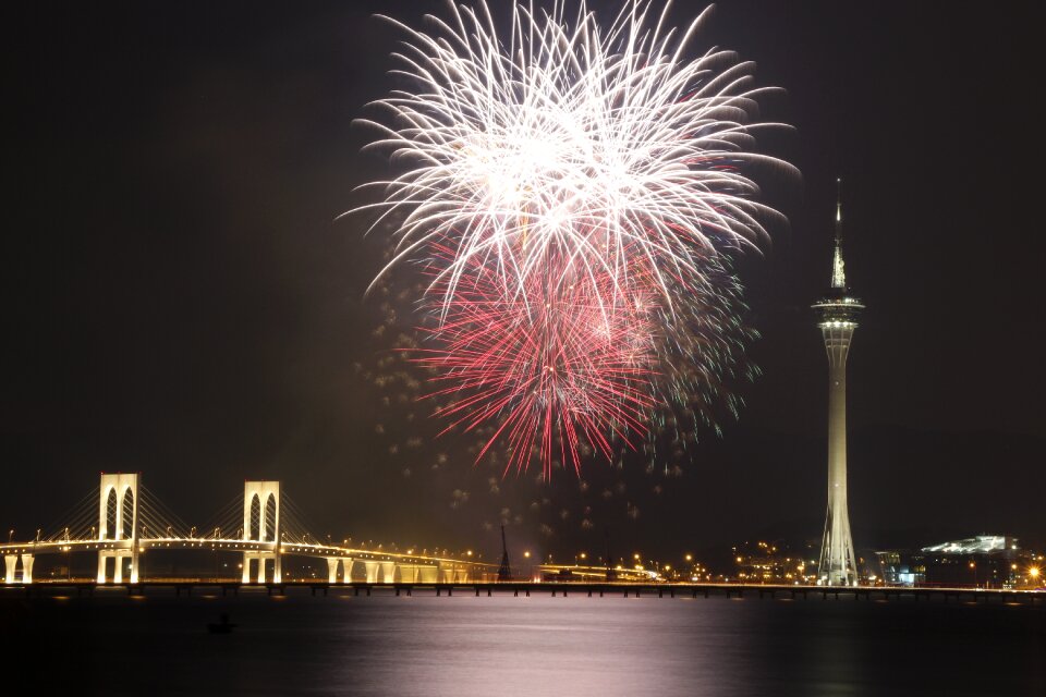 Macau fireworks landscape