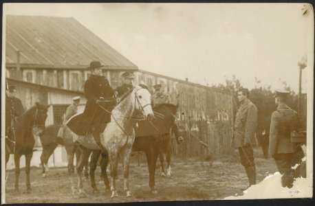 H.M. Koningin Wilhelmina op legerinspectie te paard., Bestanddeelnr 158-2098