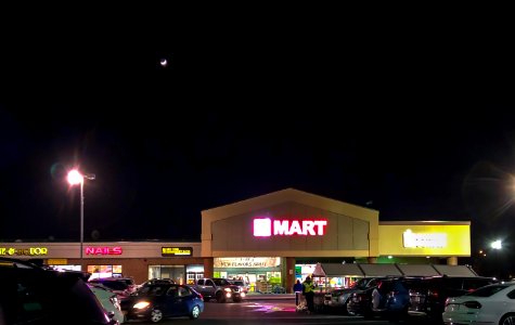 H mart Jericho at night with moon 