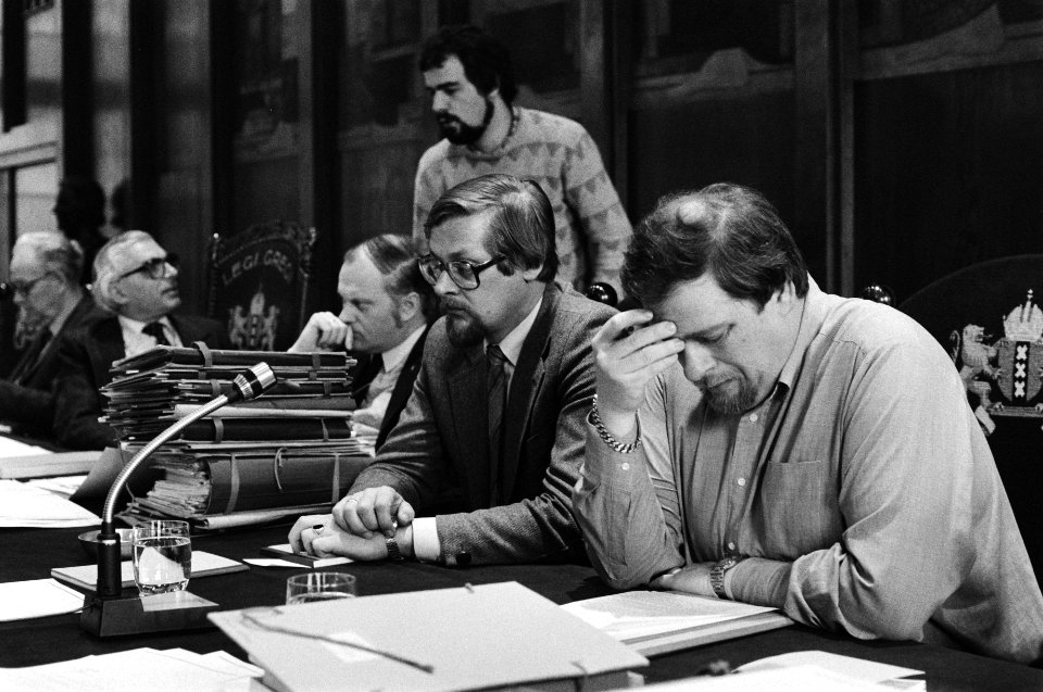 Gemeenteraad Amsterdam, behandeling van de begroting, Wethouder Heerma (l) en Sc, Bestanddeelnr 931-3558