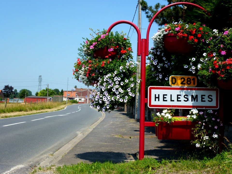 Hélesmes (Nord, Fr) city limit sign