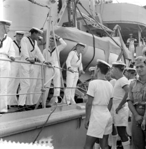 H. Ms. van Speyk arriveert in Willemstad, Bestanddeelnr 905-8475