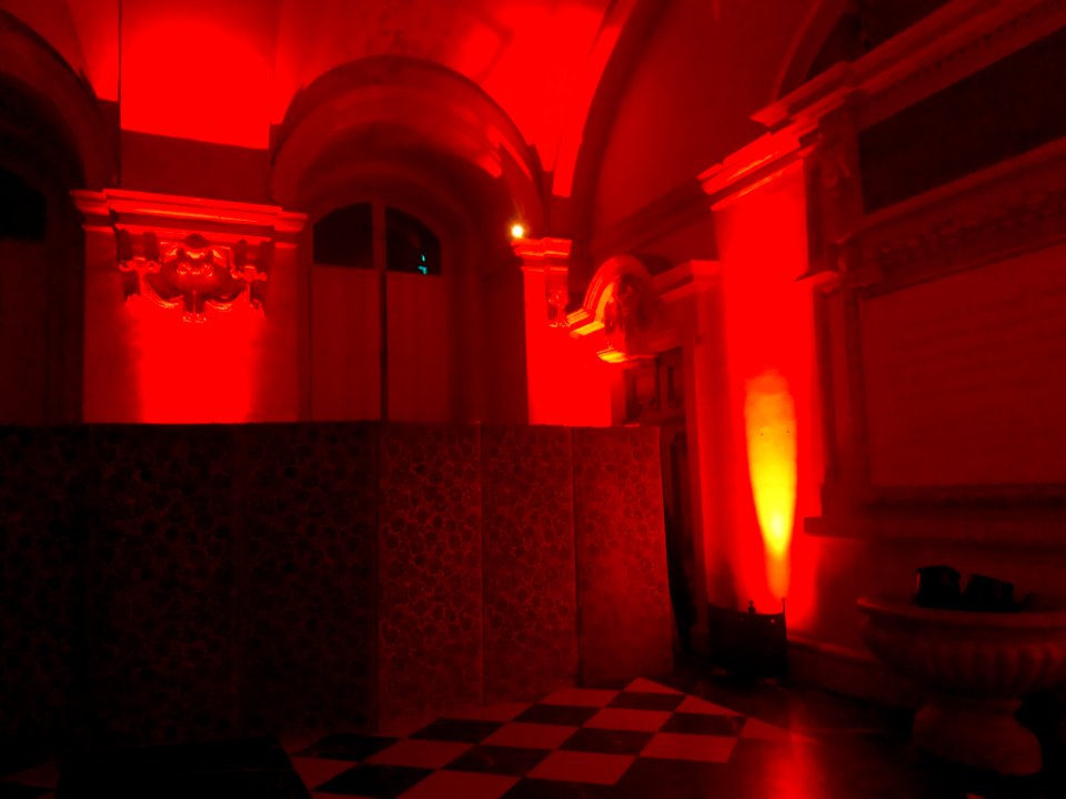 Hôtel de ville de Lyon - Hall d'entrée côté Terreaux pendant la fête des Lumières