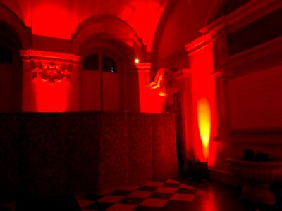 Hôtel de ville de Lyon - Hall d'entrée côté Terreaux pendant la fête des Lumières