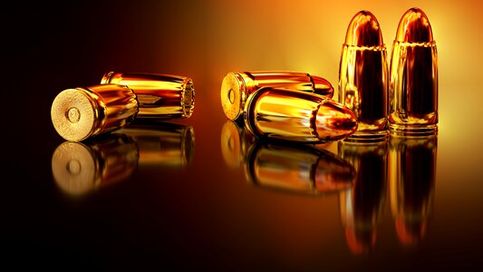 Hand gun ammunition metal photo