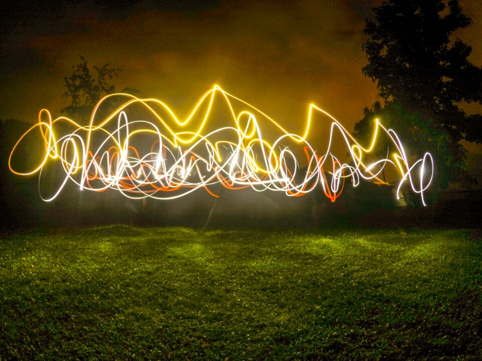 Light painting night nature