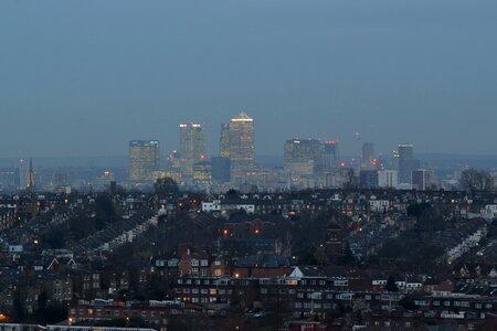 Alexandra palace view canary wharf london night