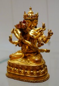 Guhyasamaja, Tibet, 18th century AD, painted and gilded bronze - Ethnological Museum, Berlin - DSC01875