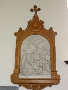 Gussignies (Nord, Fr) église, chemin de croix, station 13