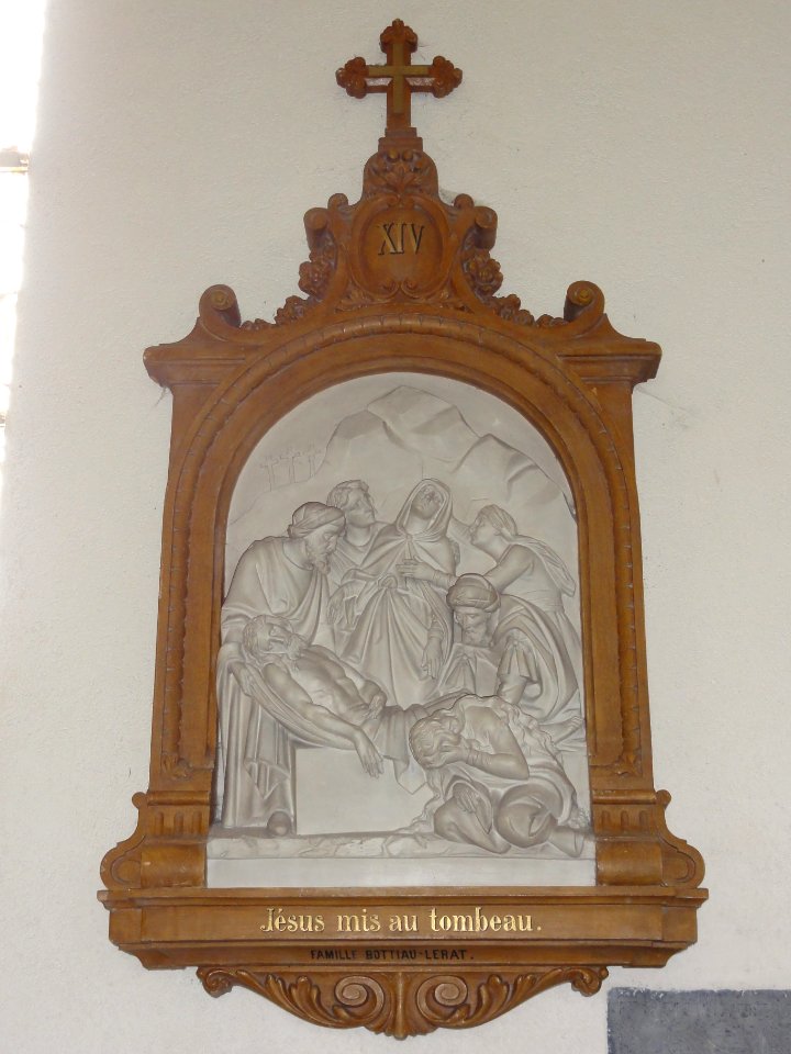 Gussignies (Nord, Fr) église, chemin de croix, station 14