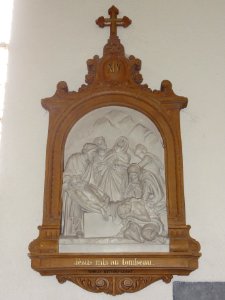 Gussignies (Nord, Fr) église, chemin de croix, station 14