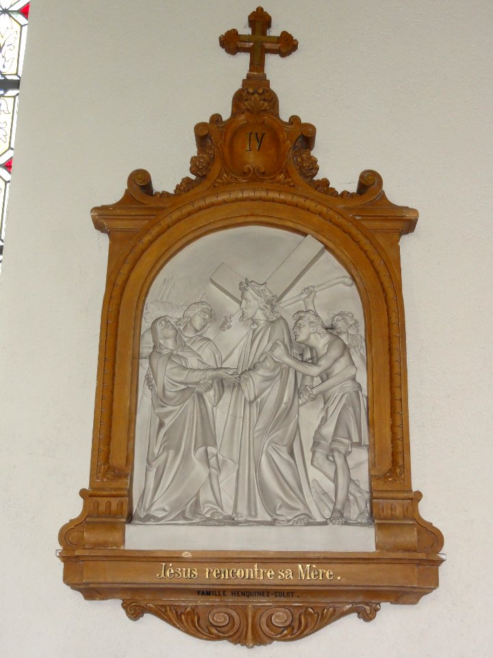 Gussignies (Nord, Fr) église, chemin de croix, station 04