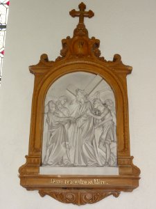 Gussignies (Nord, Fr) église, chemin de croix, station 04