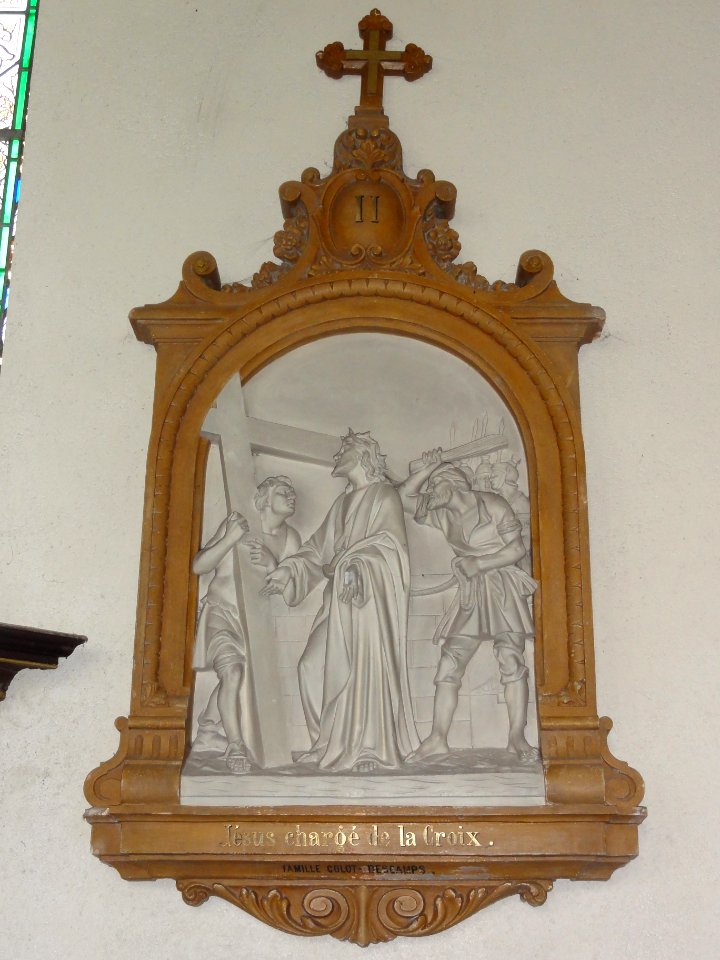 Gussignies (Nord, Fr) église, chemin de croix, station 02