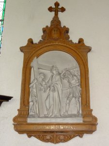 Gussignies (Nord, Fr) église, chemin de croix, station 02