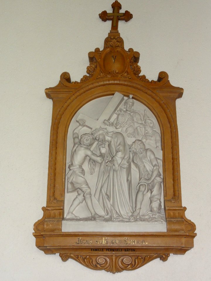 Gussignies (Nord, Fr) église, chemin de croix, station 05