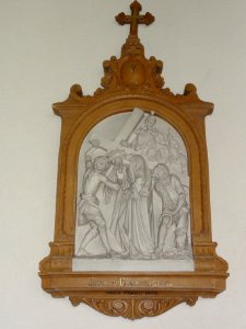 Gussignies (Nord, Fr) église, chemin de croix, station 05