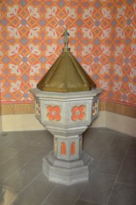 Guldental Heddesheim, Katholische Pfarrkirche St. Jakobus, Innen, Taufbecken