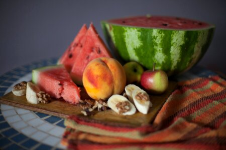 Watermelon apples peach photo