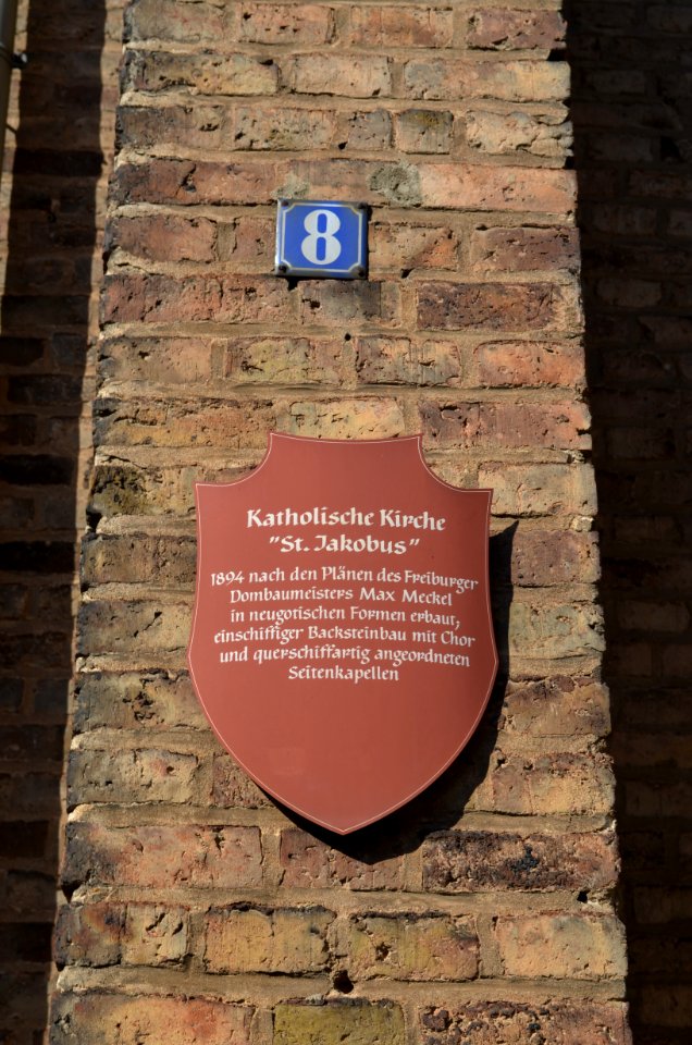 Guldental Heddesheim, Katholische Pfarrkirche St. Jakobus, Schild