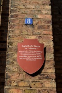 Guldental Heddesheim, Katholische Pfarrkirche St. Jakobus, Schild