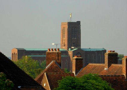 Guildford Cathedral, Stag Hill, Guildford (Seen from Onslow Village) (May 2014) (2)