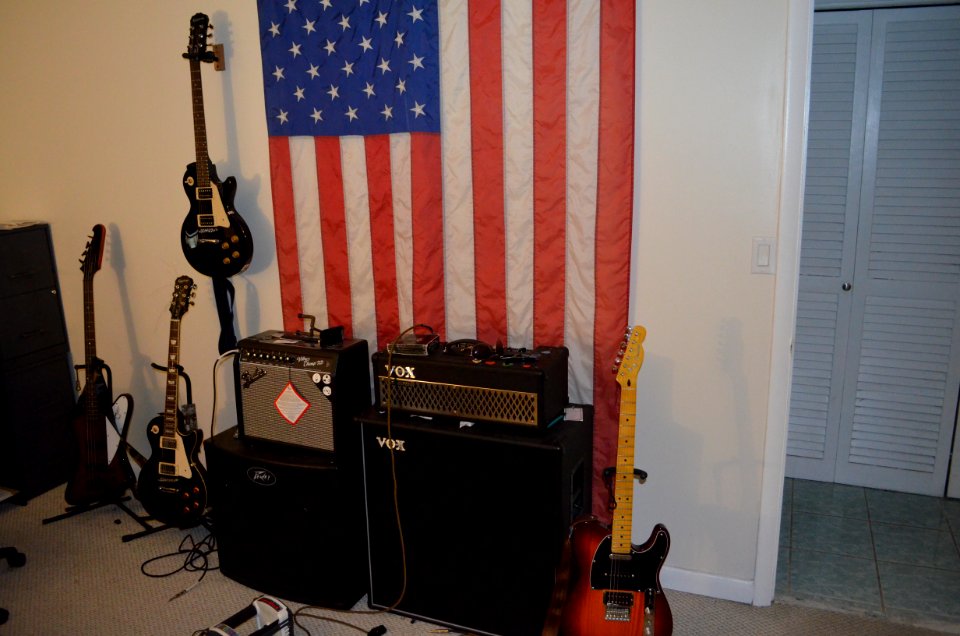 Guitar amps bass setup in residential unit