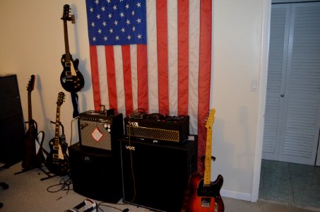Guitar amps bass setup in residential unit
