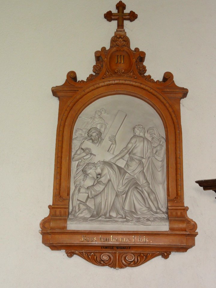 Gussignies (Nord, Fr) église, chemin de croix, station 03