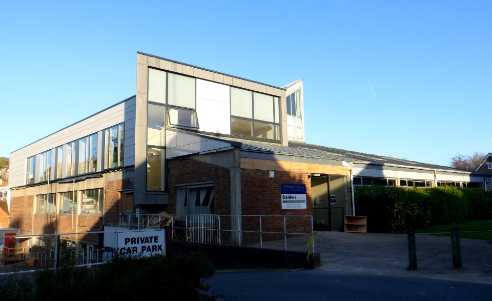 Guildford Baptist Church, Millmead Centre, Bury Fields, Guildford (April 2014, from Northwest) (2)
