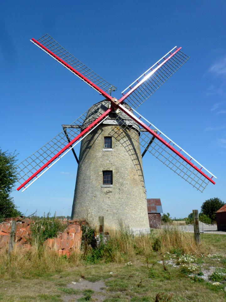 Guemps (Pas-de-Calais) moulin à vent (03)