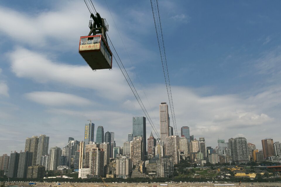 Chongqing nanbin crossing the river cable car