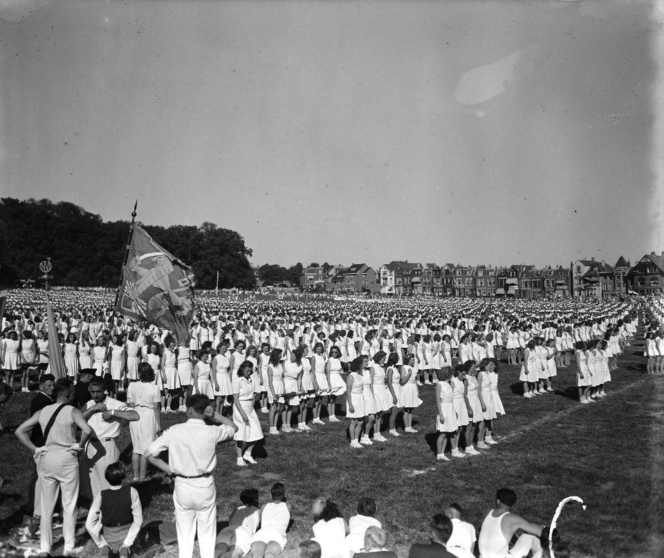 Gymnastiek demonstratie in park Sonsbeek te Arnhem, Bestanddeelnr 902-7500