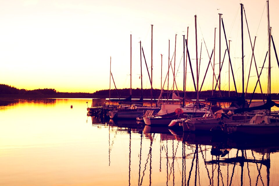 Sailing boats sea powerboat