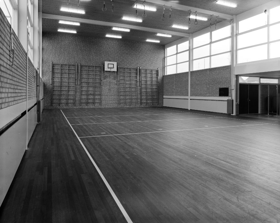 Gymnastiekzalen, interieur, project sleutelbouw bv, Amstenrade, Bestanddeelnr 167-0802