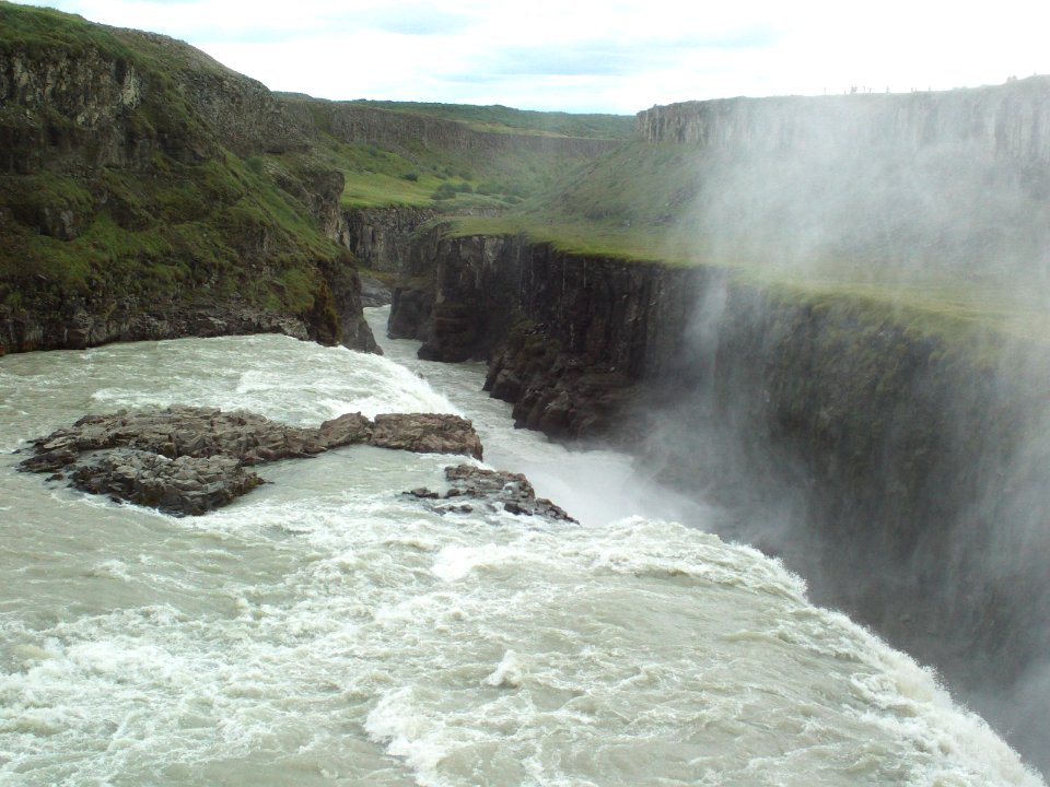 Gullfoss lower falls from above