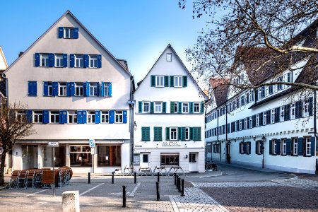 Häuser 2 und 4 der Jakobsgasse in Tübingen gesehen von der Krumme Brücke 2019