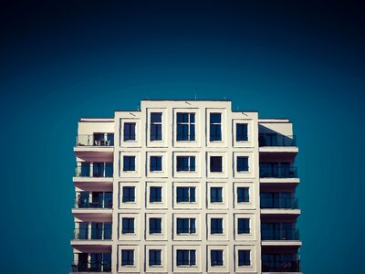 Building geometric facade photo
