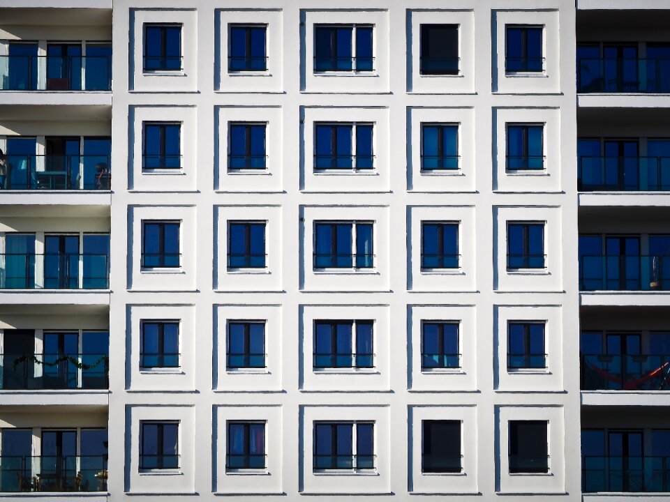 Building geometric facade photo